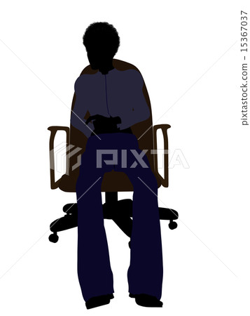 Female Executive Sitting On An Office Chair Illustration Silhouette Female Executive Sitting On An Office Chair Illustration Silhouette 15367037