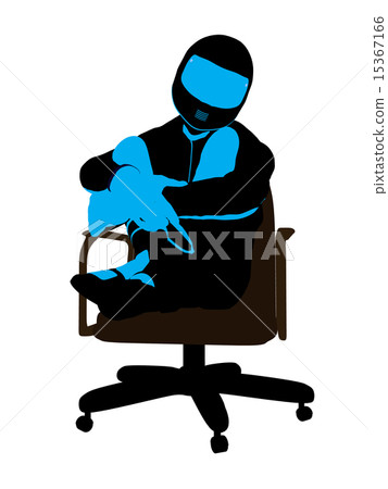 Male Biker Sitting In A Chair Silhouette Male Biker Sitting In A Chair Silhouette 15367166