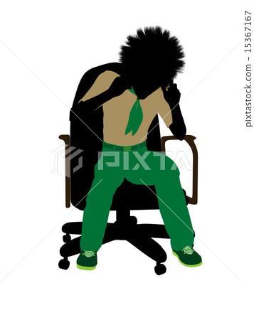 Boyscout Sitting In A Chair Illustration Silhouette 15367167