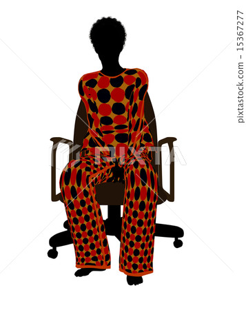 African American Woman Pajama Silhouette African American Woman Pajama Silhouette 15367277