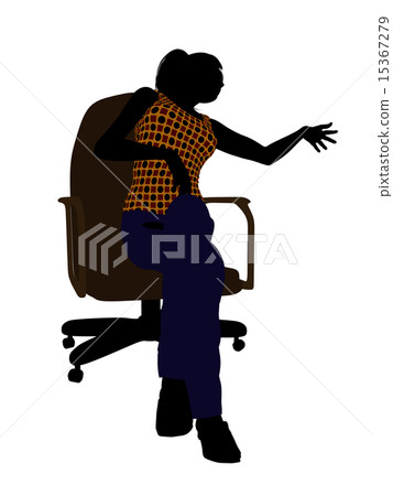 Woman Sitting On An Office Chair Illustration Silhouette Woman Sitting On An Office Chair Illustration Silhouette 15367279