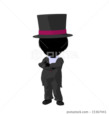 Little Top Hat Girl Illustration Silhouette Little Top Hat Girl Illustration Silhouette 15367441