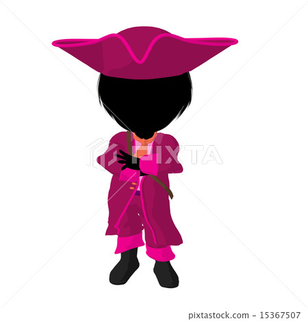 Little Pirate Girl Illustration Silhouette 15367507