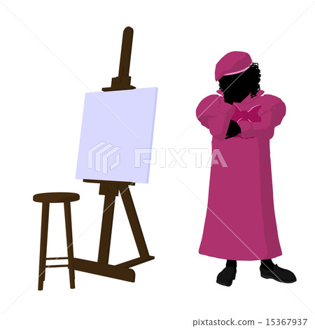 Tween African American Artist Illustration Silhouette Tween African American Artist Illustration Silhouette 15367937