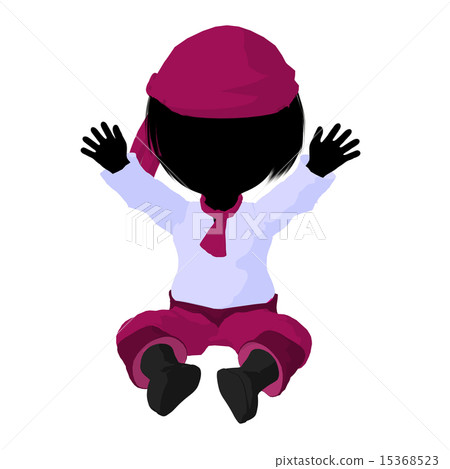 Little Pirate Girl Illustration Silhouette 15368523