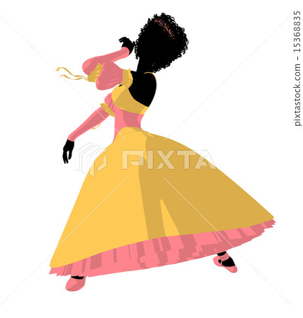 African American Ballerina Illustration Silhouette 15368835