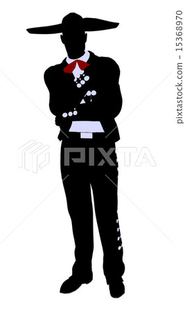 Male Mariachi Illustration Silhouette 15368970