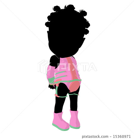 Little African American Sci Fi Girl Illustration Silhouette 15368971