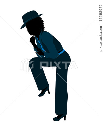 African American Female Jazz Dancer Silhouette 15368972