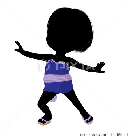 Little Asian Girl Silhouette Illustration Little Asian Girl Silhouette Illustration 15369024