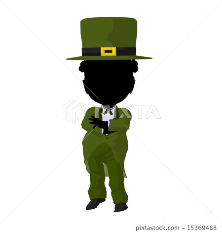 Little African American Leprechaun Girl Illustration Silhouette Little African American Leprechaun Girl Illustration Silhouette 15369488