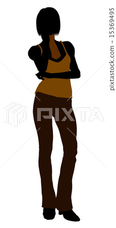 Casual Woman Illustration Silhouette Casual Woman Illustration Silhouette 15369495