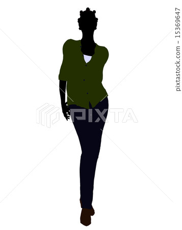 African American Casual Woman Illustration Silhouette African American Casual Woman Illustration Silhouette 15369647