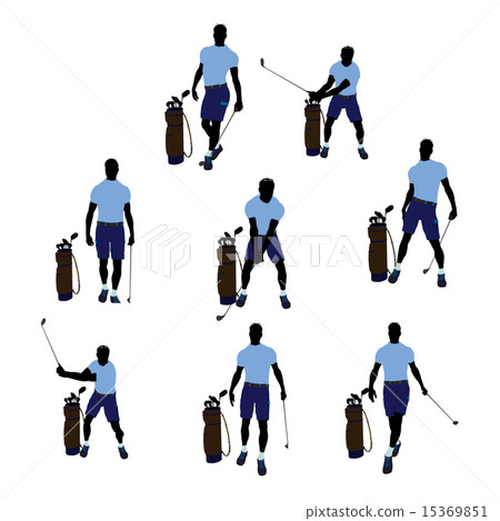 Male Golf Player Illustration Silhouette Male Golf Player Illustration Silhouette 15369851