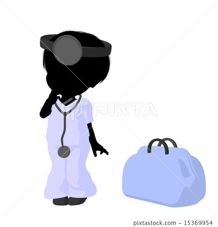 Little Doctor Girl Illustration Silhouette 15369954