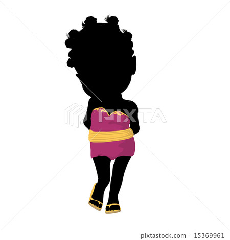 Little African American Asian Girl Silhouette Illustration Little African American Asian Girl Silhouette Illustration 15369961