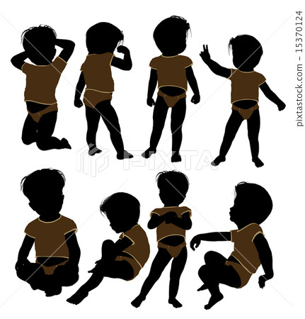 Male Infant Toddler Illustration Silhouette 15370124