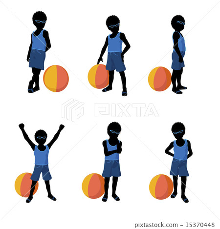 African American Beach Boy Silhouette Illustration African American Beach Boy Silhouette Illustration 15370448