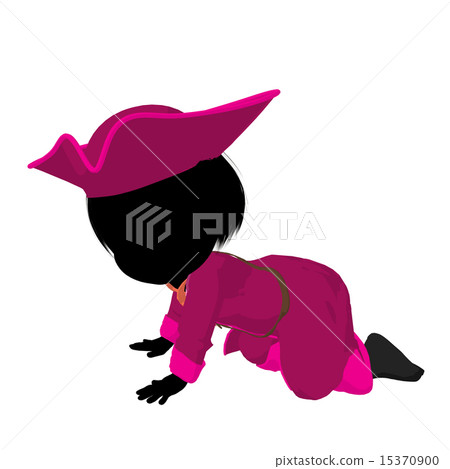 Little Pirate Girl Illustration Silhouette 15370900