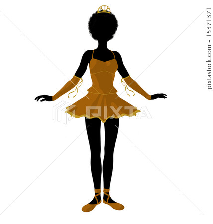 African American Ballerina Illustration Silhouette African American Ballerina Illustration Silhouette 15371371