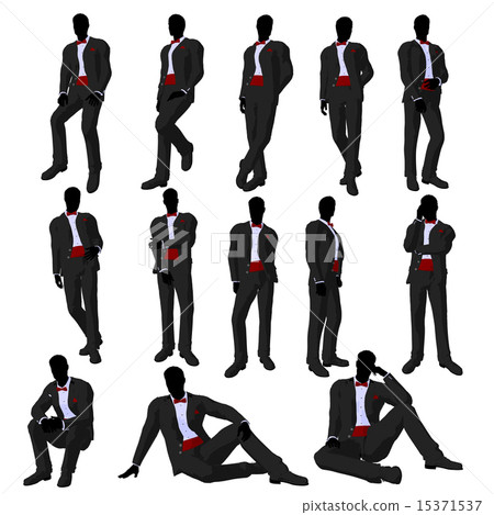 Wedding Groom in a Tuxedo Silhouette 15371537