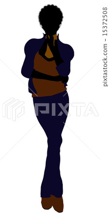 African American Female Office Illustration Silhouette 15372508