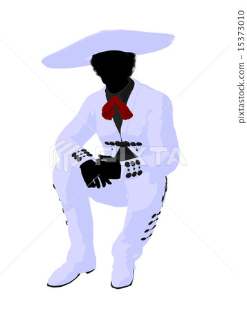 African American Mariachi Silhouette Illustration African American Mariachi Silhouette Illustration 15373010