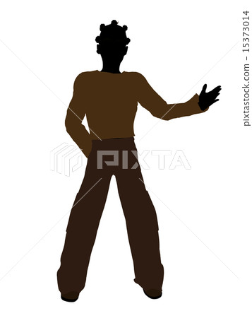African American Teenager Illustration Silhouette African American Teenager Illustration Silhouette 15373014