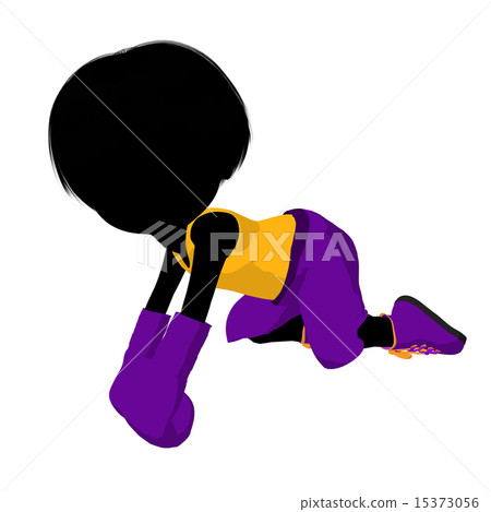 Little Boxer Girl Illustration Silhouette 15373056