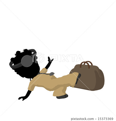 Little African American Doctor Girl Illustration Silhouette 15373369