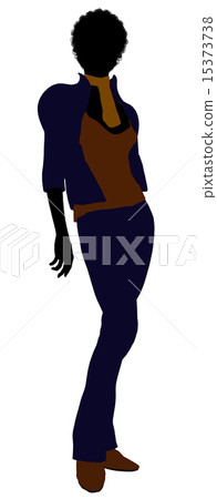 African American Female Office Illustration Silhouette 15373738