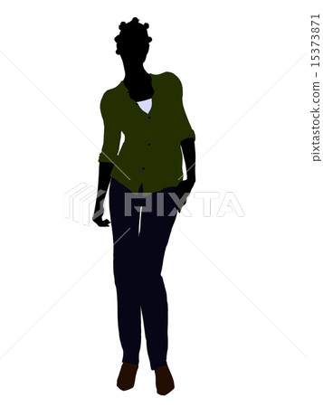 African American Casual Woman Illustration Silhouette African American Casual Woman Illustration Silhouette 15373871