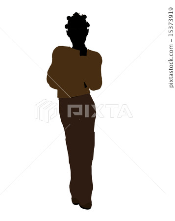 African American Teenager Illustration Silhouette African American Teenager Illustration Silhouette 15373919