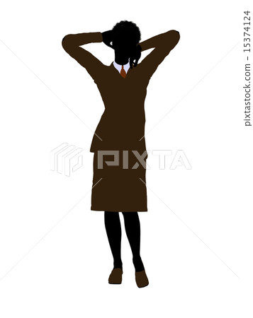 African American Female Office Illustration Silhouette African American Female Office Illustration Silhouette 15374124