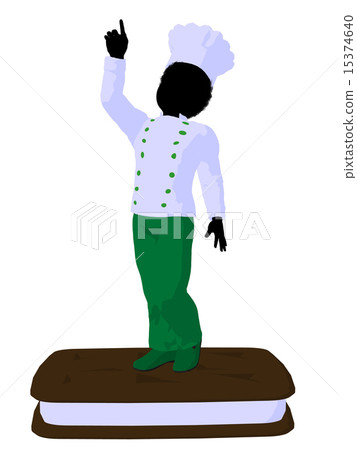 African American Boy Chef Silhouette Illustration 15374640