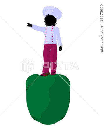 African American Girl Chef Silhouette Illustration 15375699