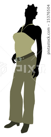African American Female Office Illustration Silhouette 15376504