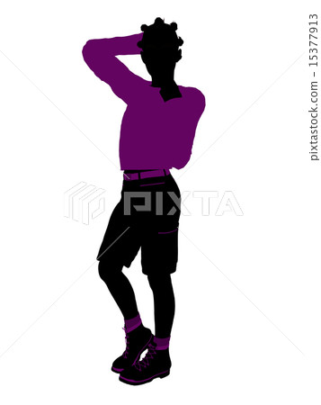 African American Teenager Illustration Silhouette 15377913