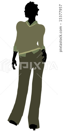 African American Female Office Illustration Silhouette African American Female Office Illustration Silhouette 15377957