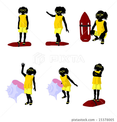 Beach Girl Silhouette Illustration Beach Girl Silhouette Illustration 15378005