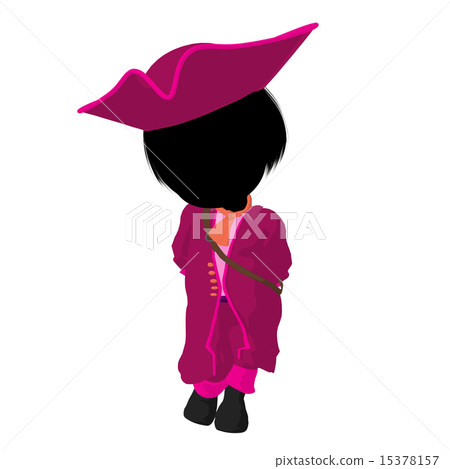 Little Pirate Girl Illustration Silhouette 15378157
