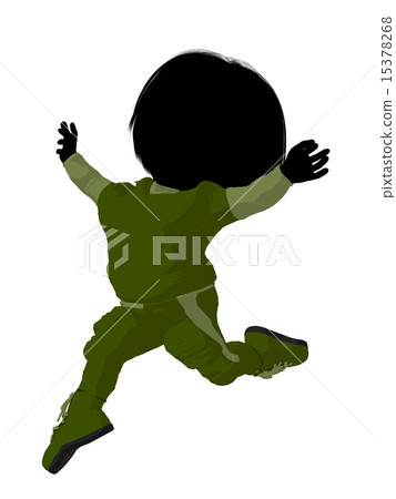 Little Football Girl Illustration Silhouette Little Football Girl Illustration Silhouette 15378268
