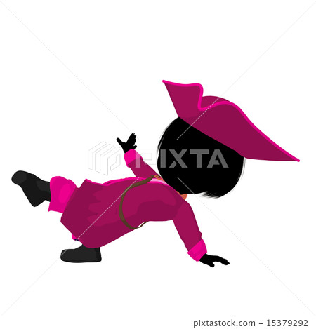 Little Pirate Girl Illustration Silhouette 15379292