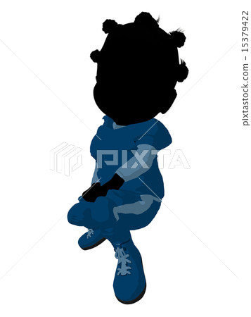 Little African American Football Girl Illustration Silhouette Little African American Football Girl Illustration Silhouette 15379422