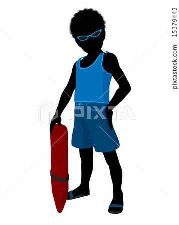 African American Beach Boy Silhouette Illustration African American Beach Boy Silhouette Illustration 15379443