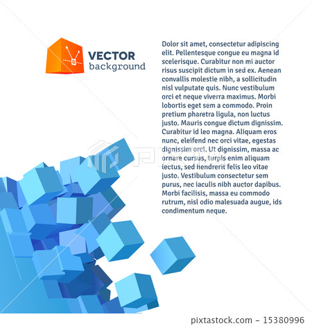 3D explosion background with cubic particles 3D explosion background with cubic particles 15380996