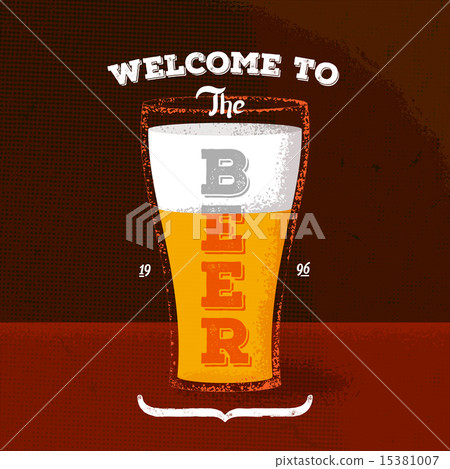 Vintage poster with beer and lettering 15381007