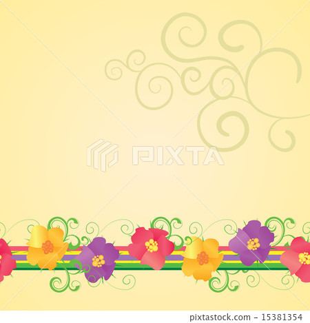 yellow background with flowers border yellow background with flowers border 15381354