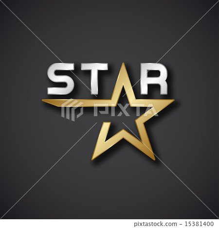golden star inscription icon 15381400