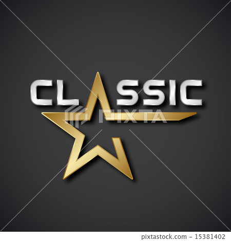 classic golden star inscription icon classic golden star inscription icon 15381402